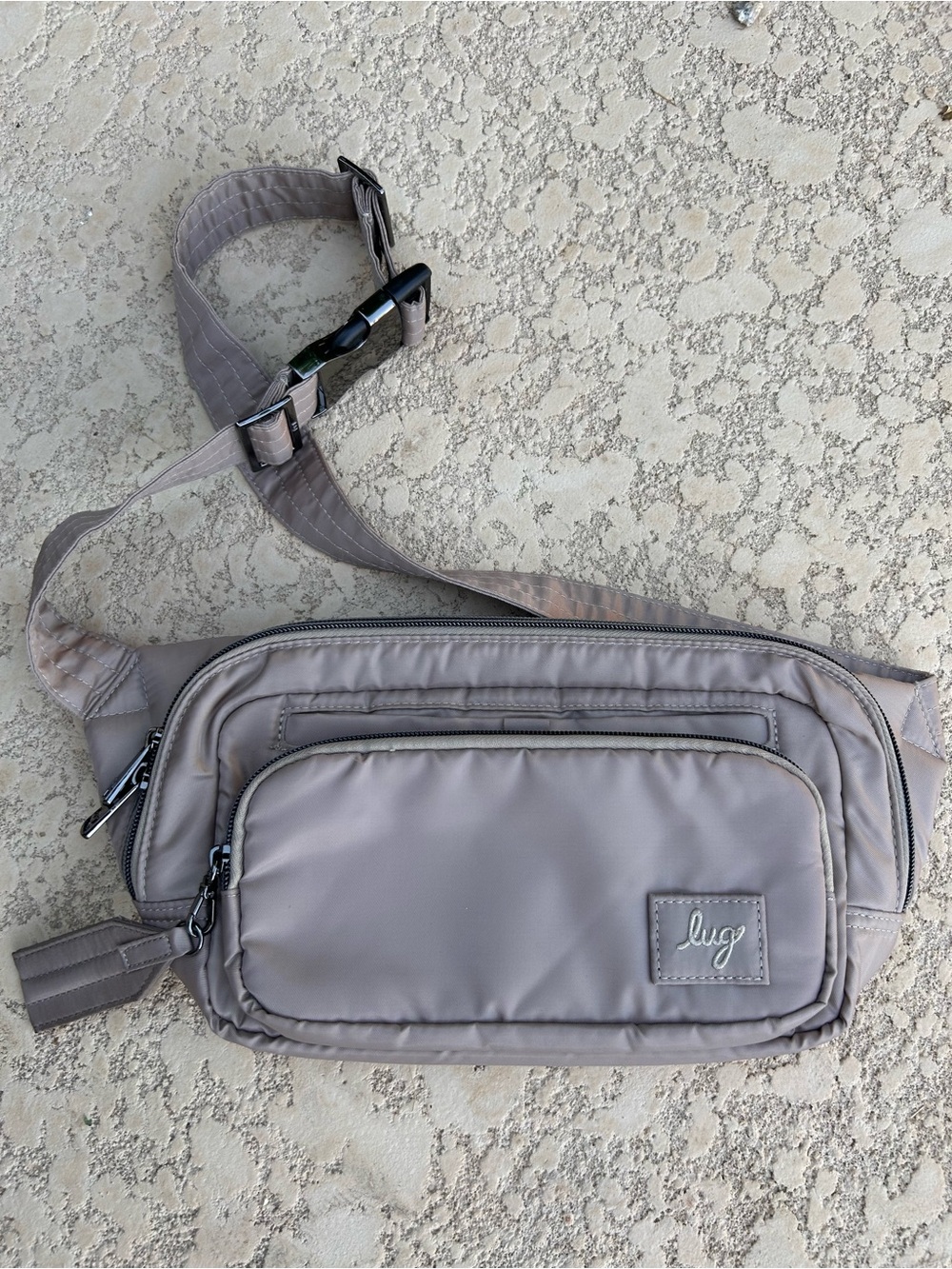 Lug Hitch Taupe Crossbody Waist Bag